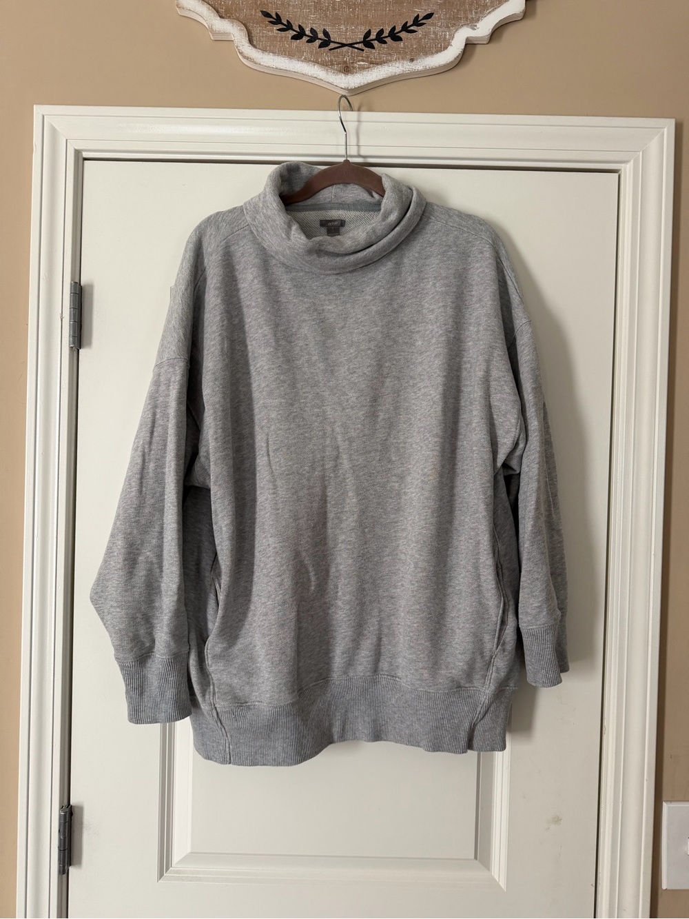 Aerie Gray Funnel Neck Sweatshirt with Pockets